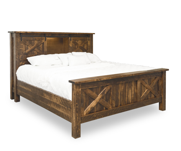 Glacier Collection Bed with Bookcase Headboard
