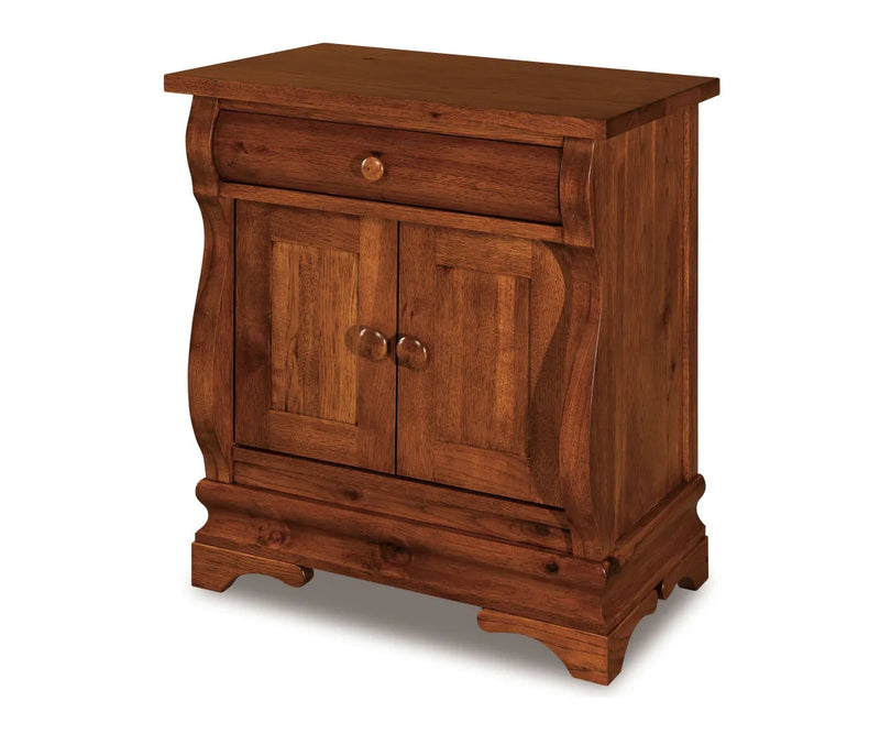 Chippewa Sleigh 1 Drawer 2 Door Nightstand