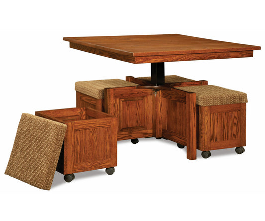 Five Piece Square Table Bench Set