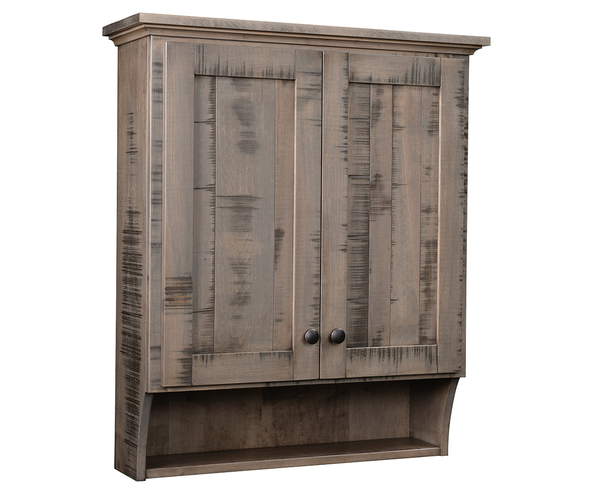 Rough Sawn Barn Floor Bathroom Wall Cabinet