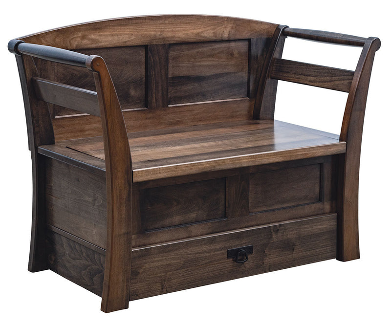 Amish Arlington Bench With Drawer