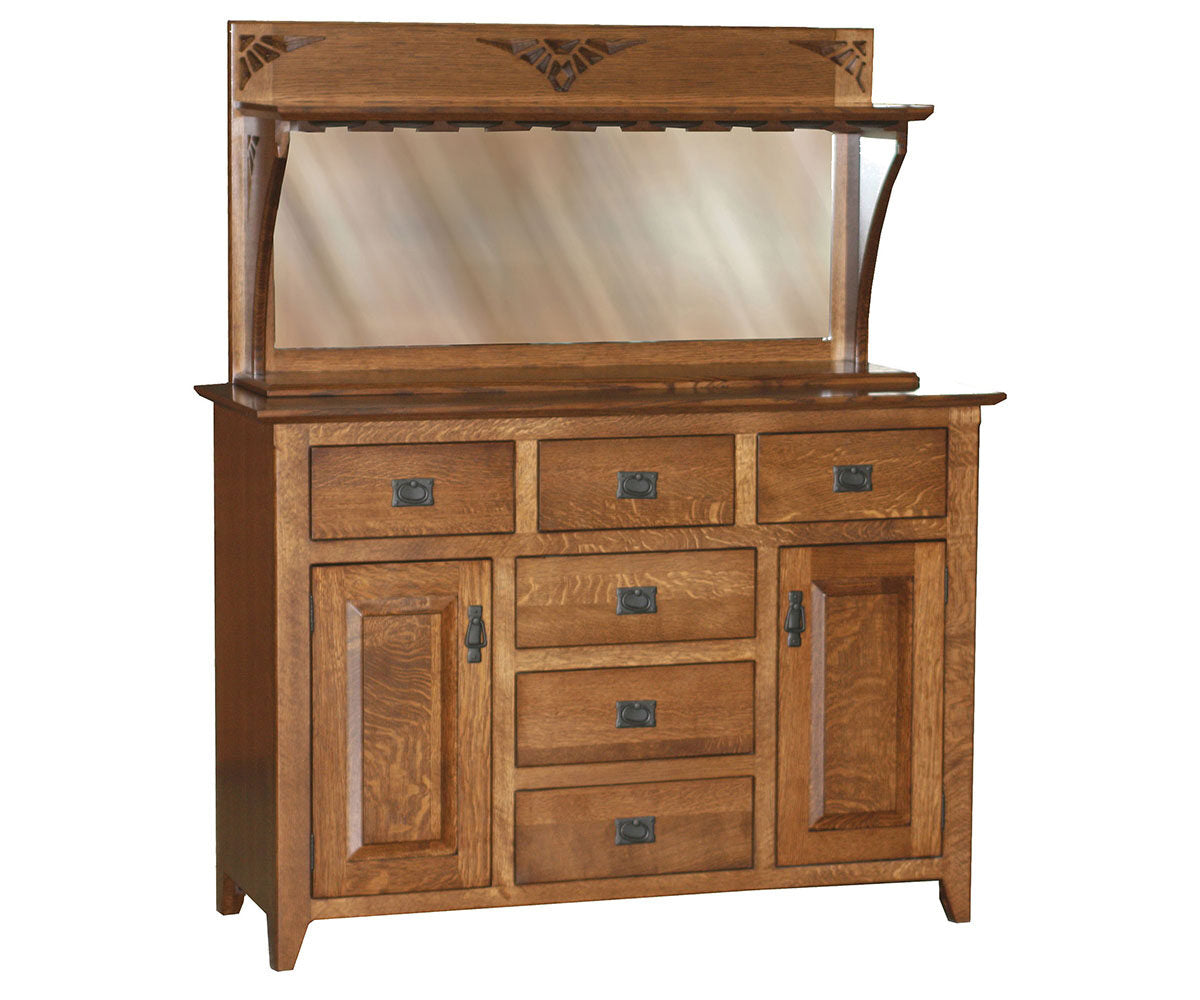 Amish Cameo Buffet with Wine Rack