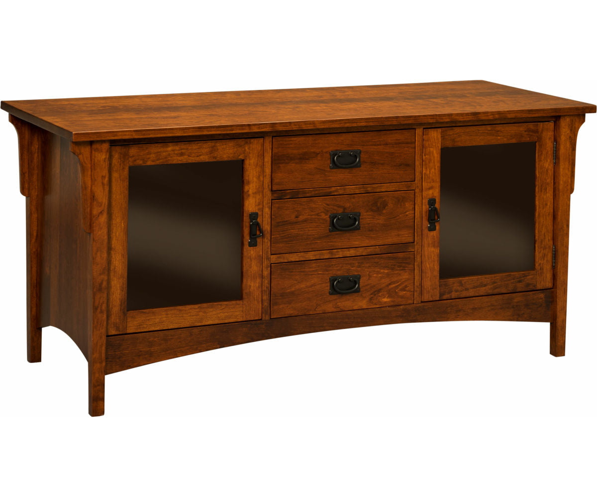 Amish Arts & Crafts 2 Door 3 Drawer TV Plasma Stand