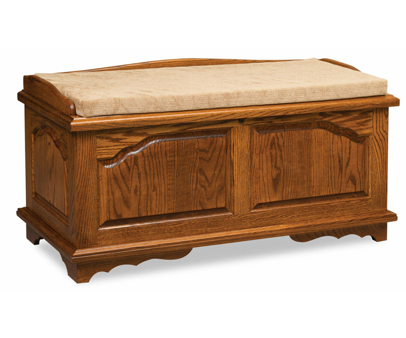 Cathedral Cedar Chest With Seat Rail