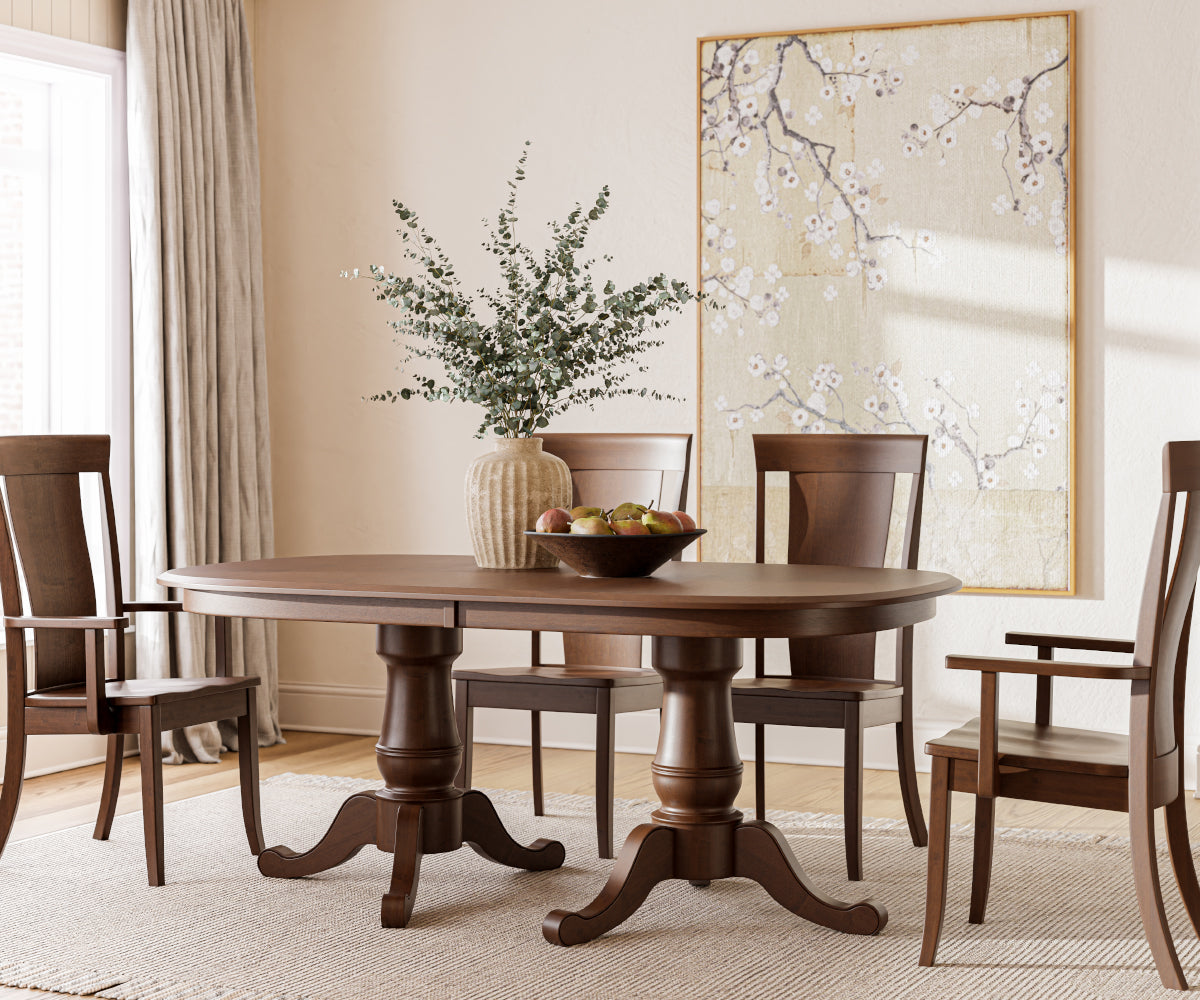 Amish Chancellor Double Pedestal Table