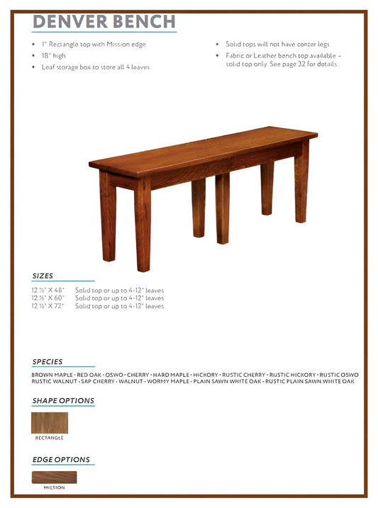 Amish Denver Bench