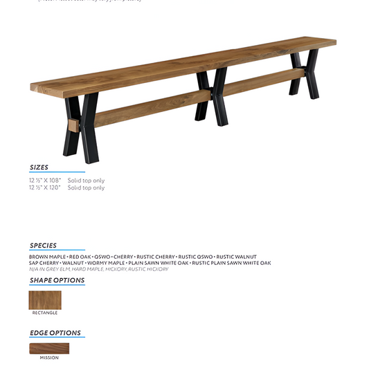 Amish Durango Triple Bench