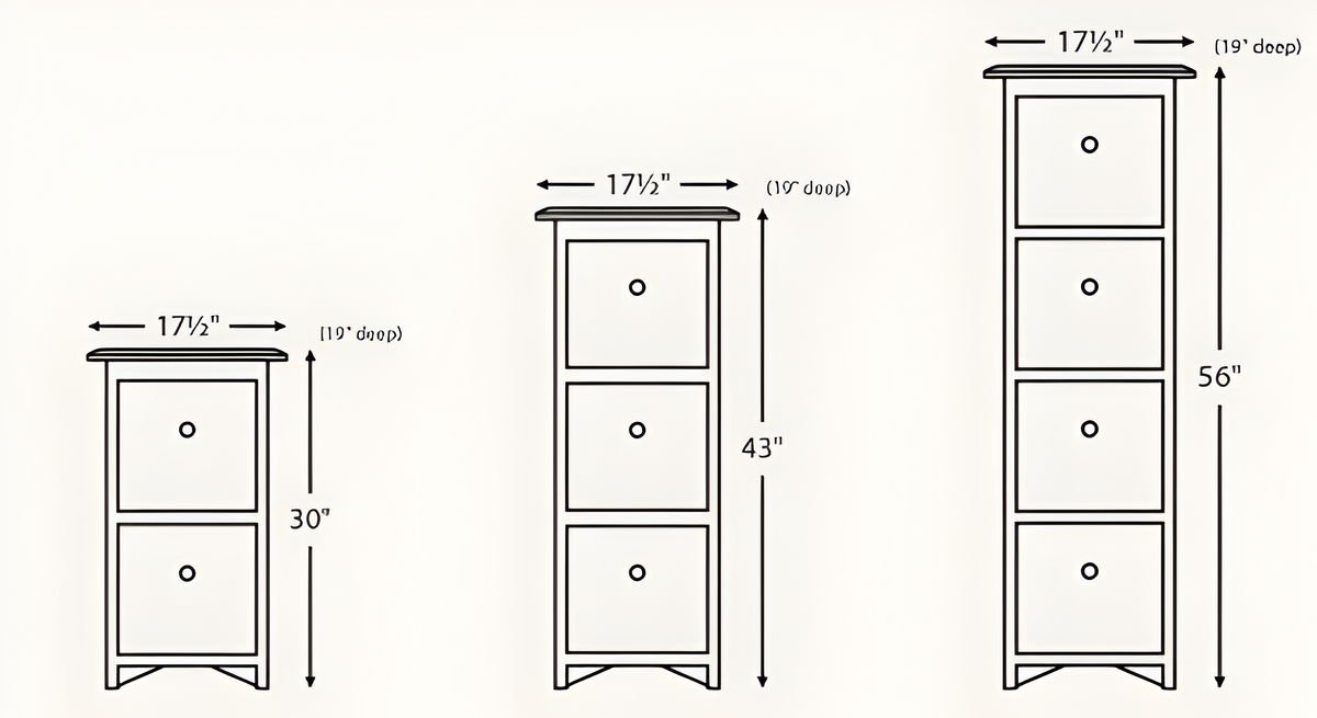 Amish Economy 3 Drawer File Cabinet