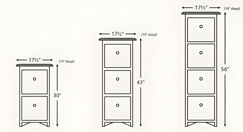 Amish Economy 3 Drawer File Cabinet