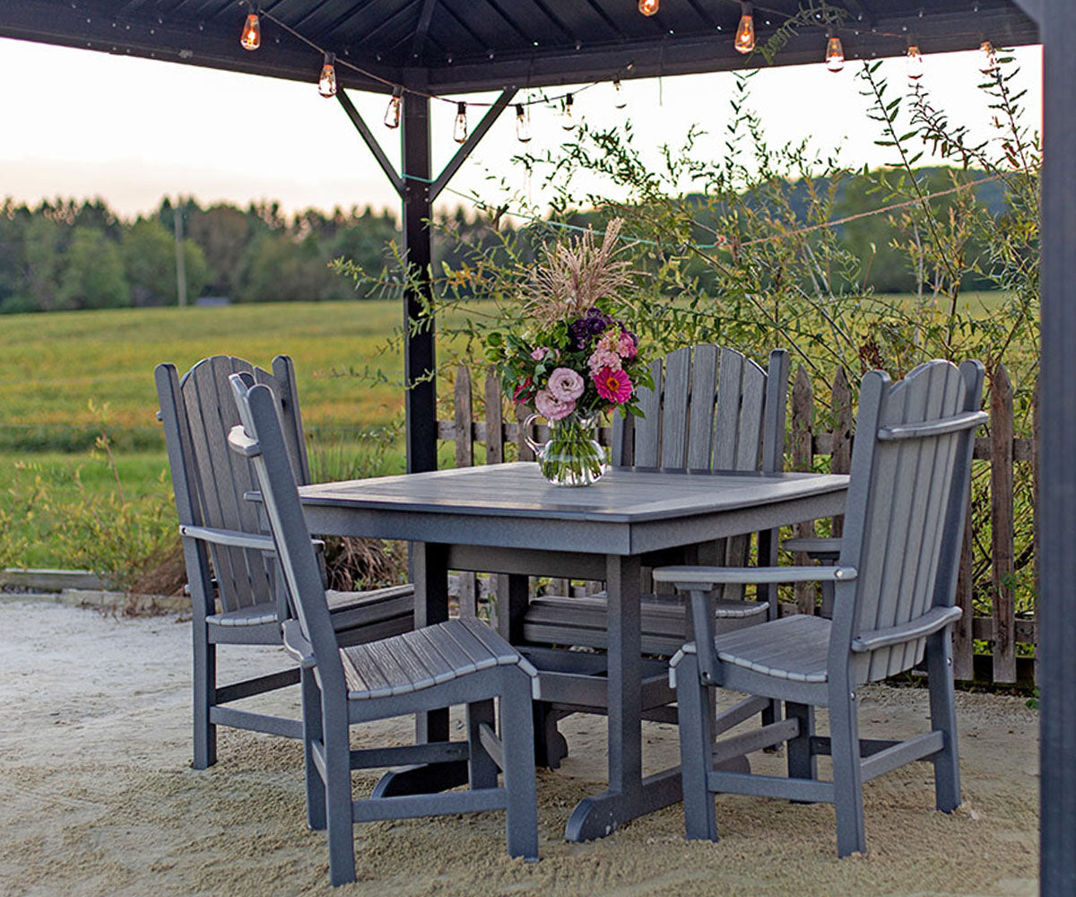 44" Square Table With Trestle Legs