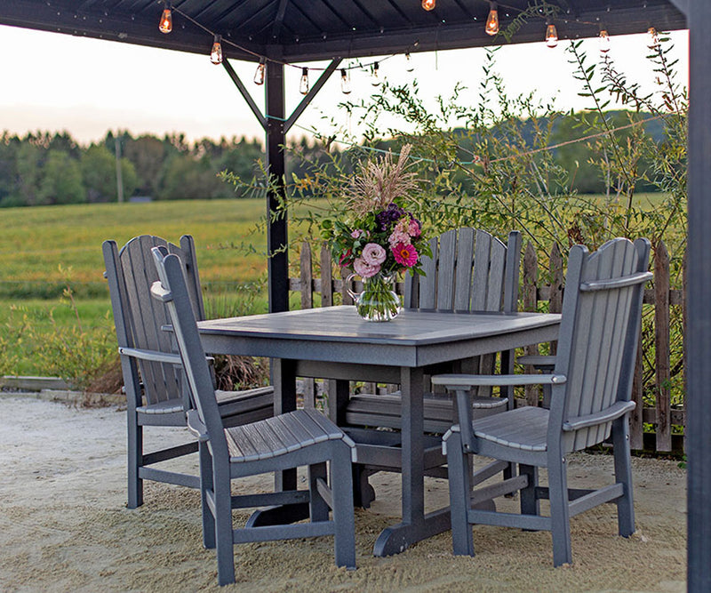 44" Square Table With Trestle Legs