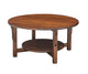 Prairie Mission Round Coffee Table With Shelf
