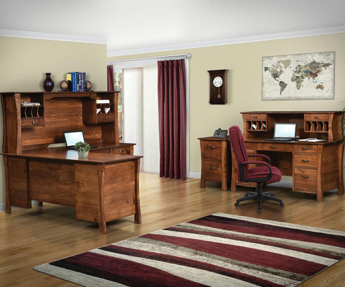 Kapernaum Double Pedestal Desk & Hutch