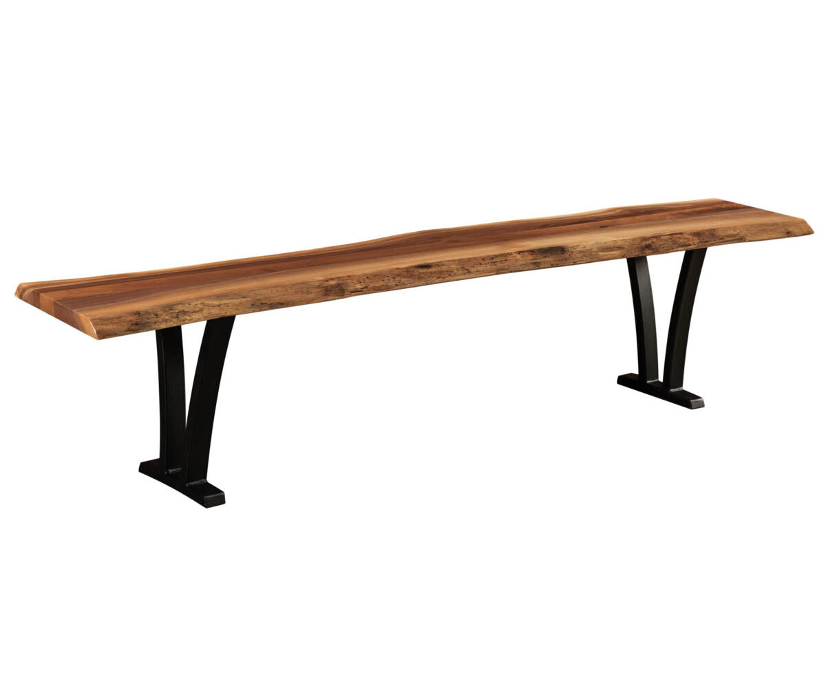 Amish Live Edge Bench with Pagosa Base