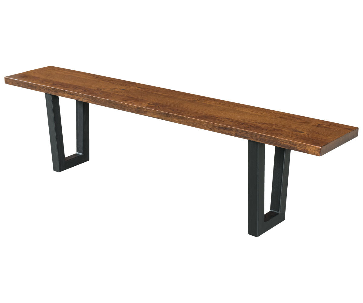Amish Livingston Bench with Lifestyle Base