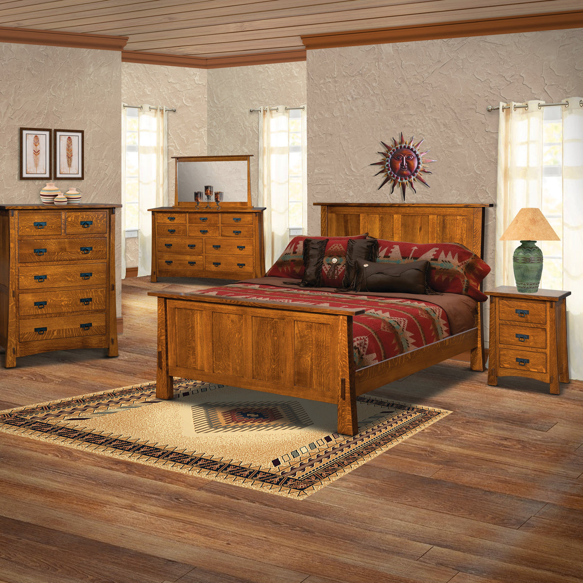 Modesto Collection Chest With Door and 5 Drawers