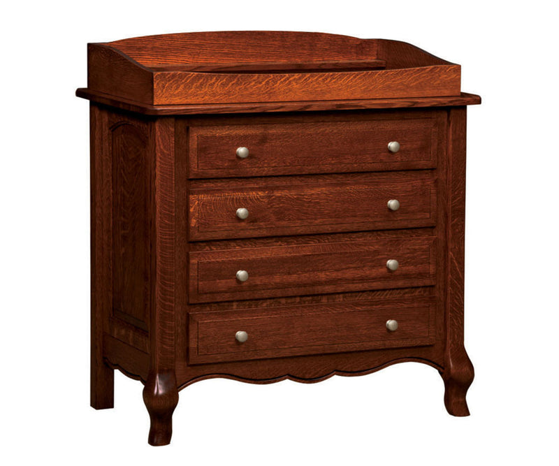 Amish French Country 4 Drawer Dresser With Changing Box Top Option