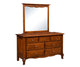 Amish French Country 7 Drawer Dresser With Mirror