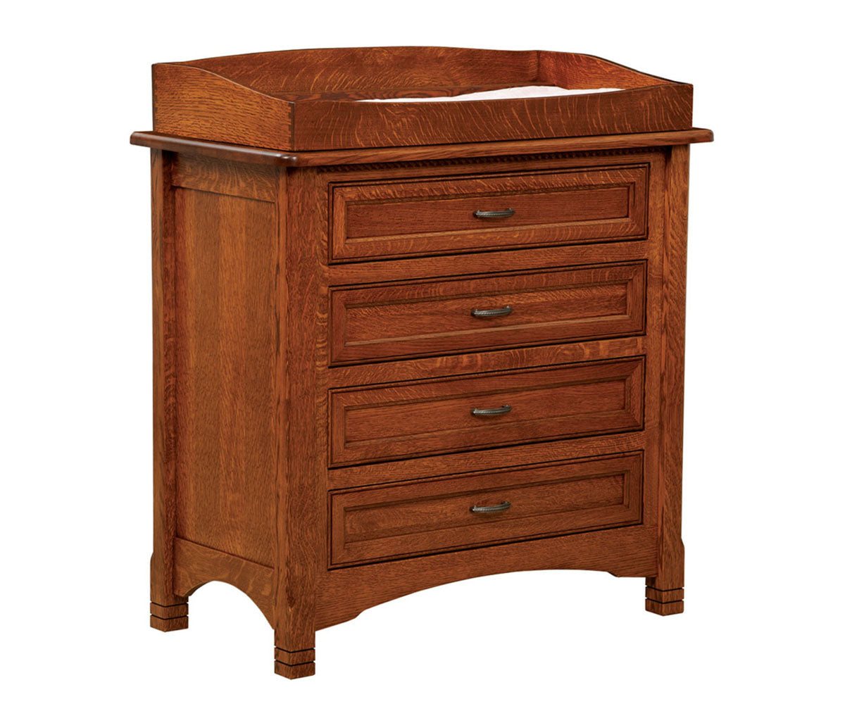 Amish West Lake 4 Drawer Dresser With Changing Box Top Option