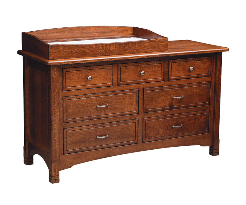 Amish West Lake 7 Drawer Dresser With Changing Box Top Option
