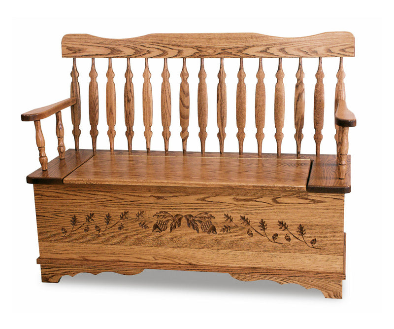 Amish Royal Arrow Acorn Bench
