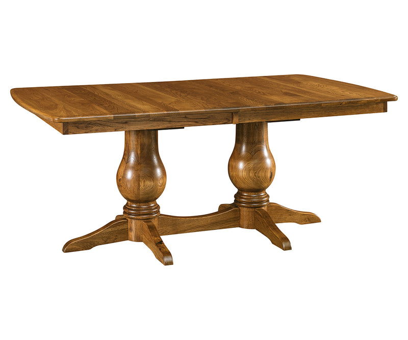 Amish Auburn Double Pedestal Table