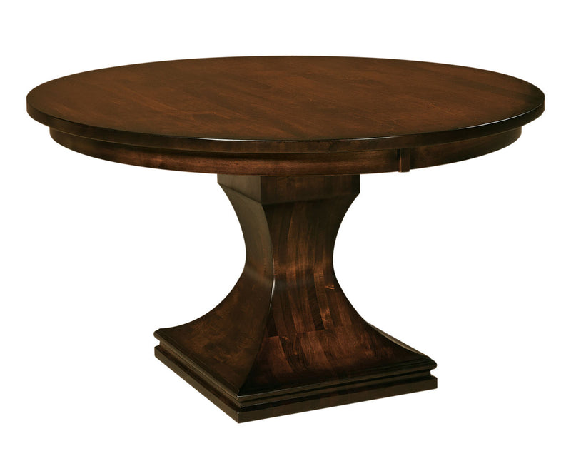 Round wooden table Amish Built Table wit oak and dark stain