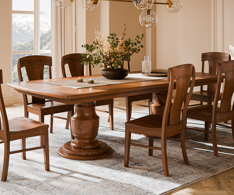 Amish Burlington Double Pedestal Table