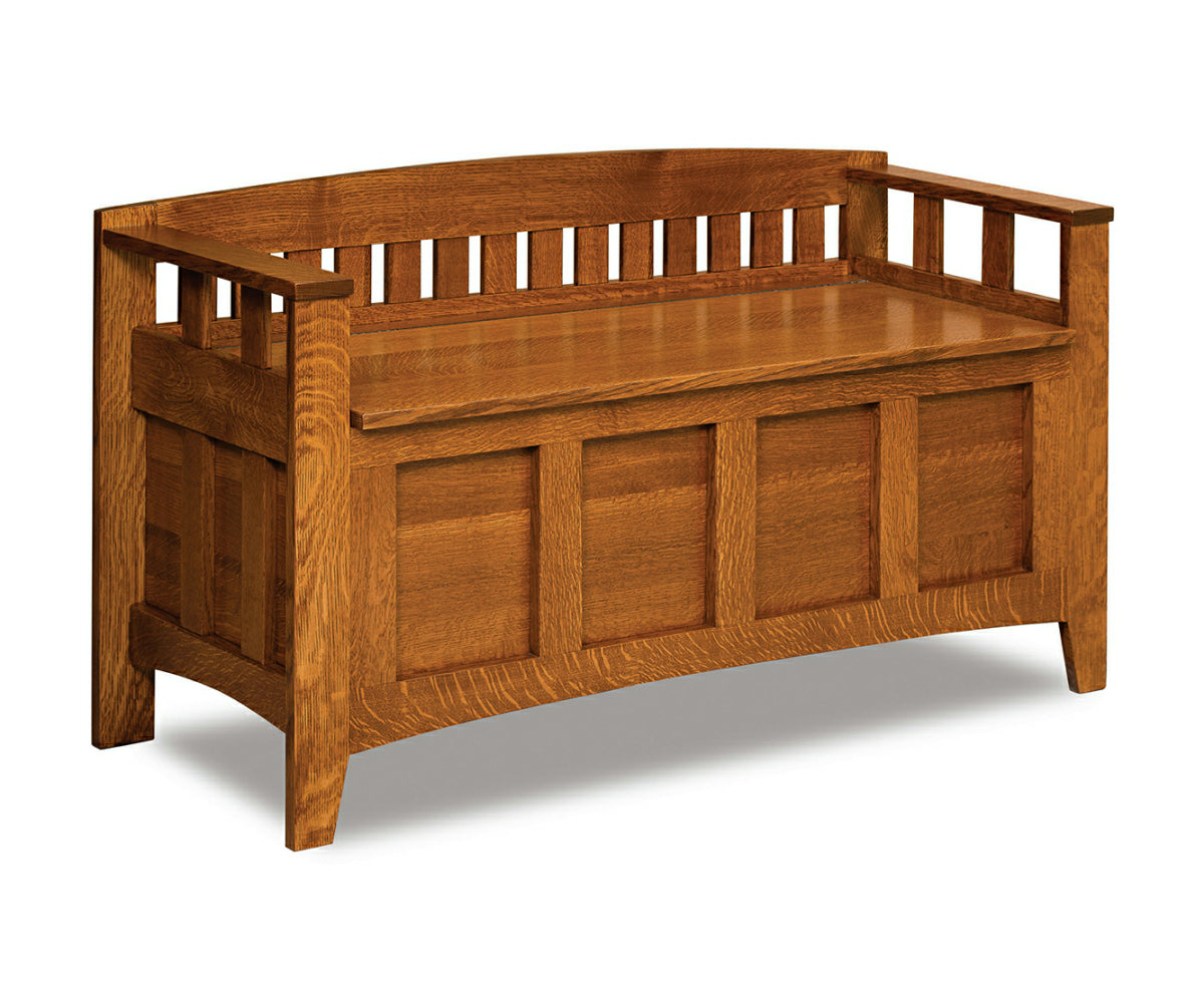 Amish Two Door Mission Bench - Thumbnail 2