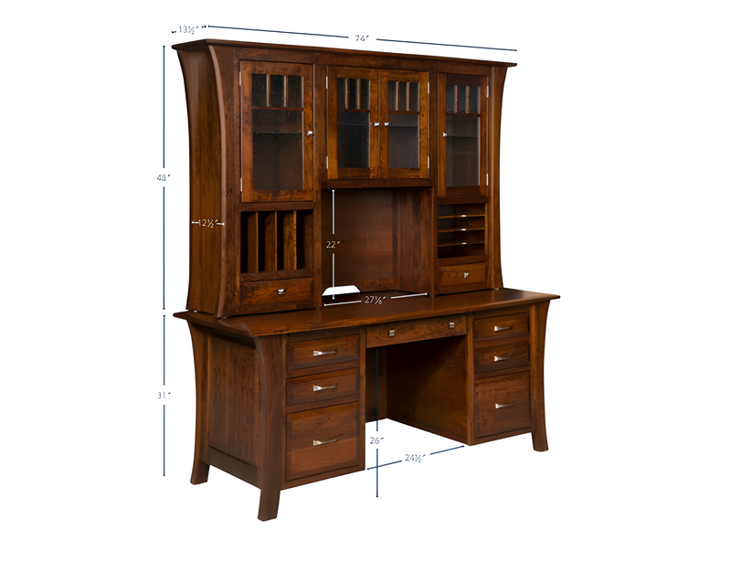 Amish Ensinada Executive Wall Desk With or Without Hutch